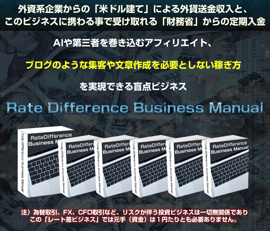 【山本浩二】Rate Difference Business Manual （RDBM）海外サイトを利用したビジネスレビュー